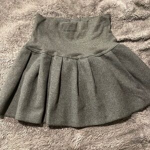 Pleated Gray Mini Skirt